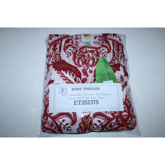 NWT Farm Rio Women's XL Tropical Cameo Off-White Maxi Dress $280 - Picture 11 of 11